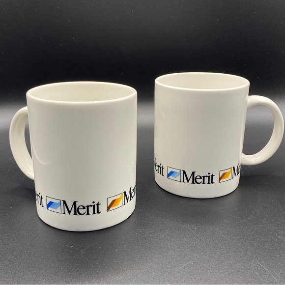 Merit Cigarette Coffee Cup Mug Set Of 2 - Picture 1 of 6